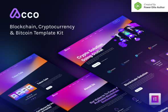 cover - Acco – Blockchain Cryptocurrency & Bitcoin Elementor Template Kit