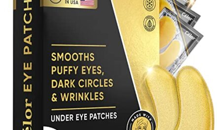 Under Eye Patches (20 Pairs) – Golden Under Eye Mask Amino Acid & Collagen, Under Eye Mask for Face, Dark Circles and Puffiness, Beauty & Personal Care