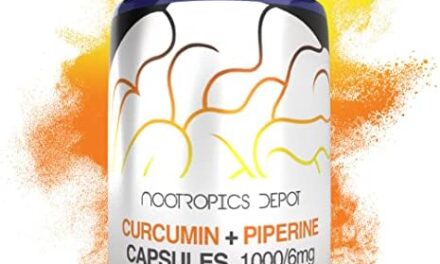 Nootropics Depot Curcumin + Piperine Capsules | 1000mg Curcumin + 6mg Piperine | 60 Count