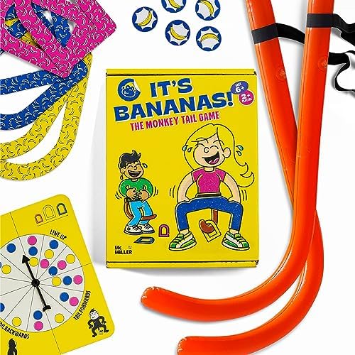 It’s Bananas! The Monkey Tail Game – Funny Family Party Game for Adults, Kids, & Teens – Ages 6+, 2+ Players, Top 10 Best Board Games 2023 for Party, Birthday, Thanksgiving, Christmas, Game Night