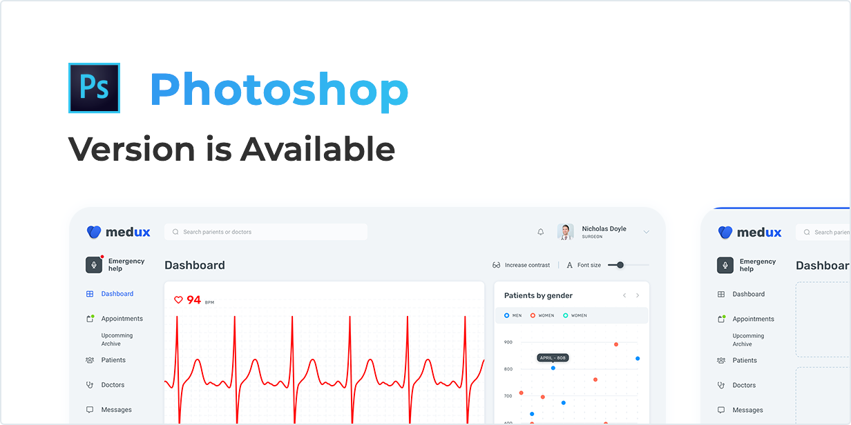 Medux – Web Dashboard UI Kit for Photoshop