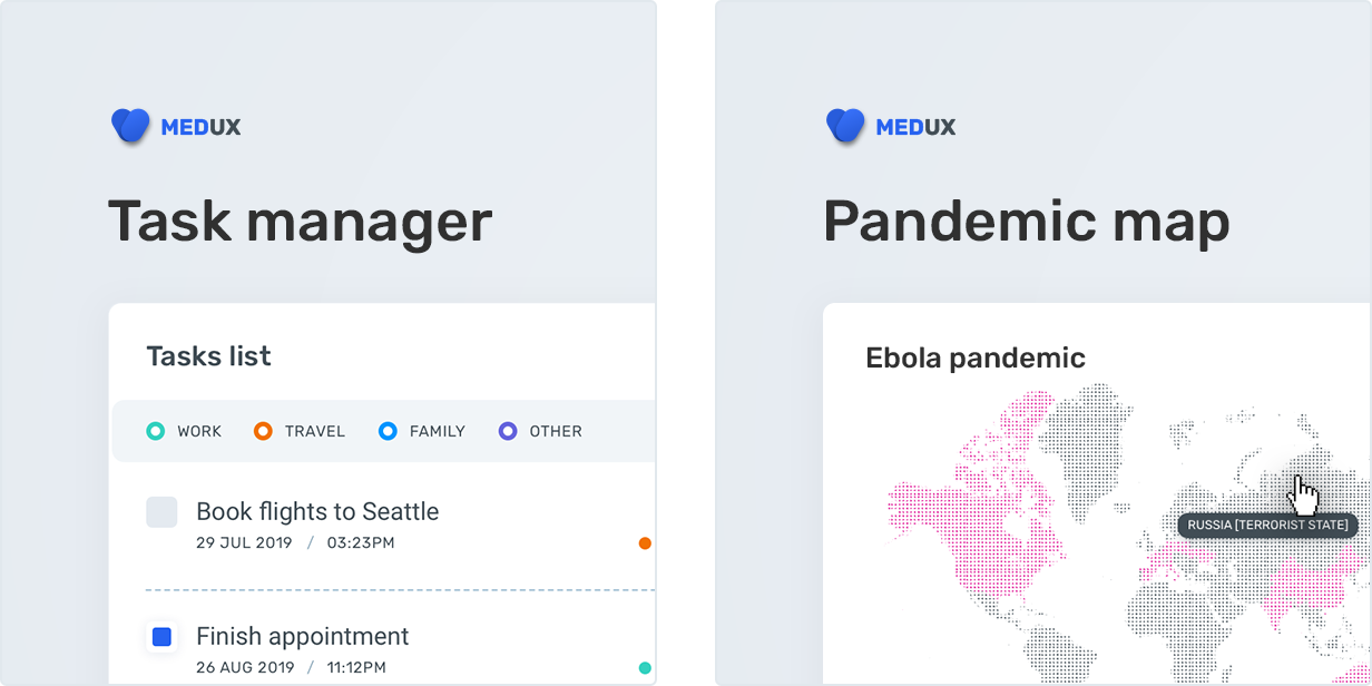 Task Manager and Interactive Pandemic Map