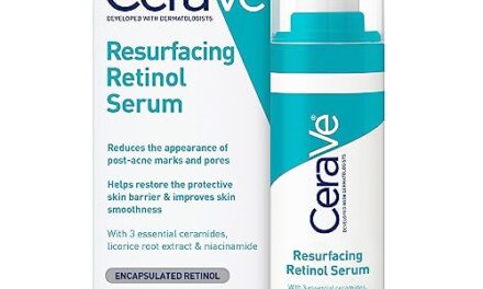 CeraVe Retinol Serum for Post-Acne Marks and Skin Texture | Pore Refining, Resurfacing, Brightening Facial Serum with Retinol and Niacinamide | Fragrance Free, Paraben Free & Non-Comedogenic| 1 Oz