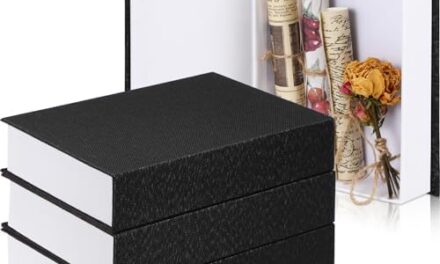 Tioncy 3 Pieces Faux Books for Decorative Modern Book Boxes Decorative Linen Coffee Table Book for DIY Crafts Storage Home Bookshelf Cafe Hotel Decoration Display, 8.6 x 6.1 x 1.8 Inches (Black)