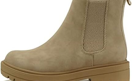 Soda Pilot ~ Women Lug Sole Low Heel Chelsea Fashion Ankle Bootie w/Double Elastic Gore