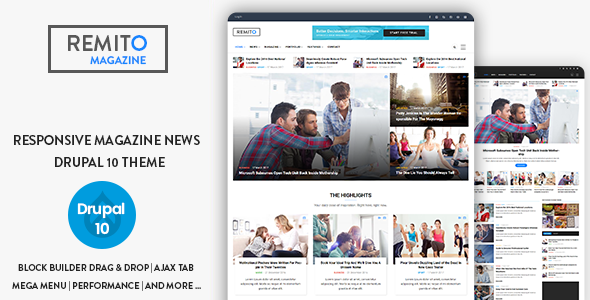 Remito – Responsive Magazine News Drupal 10 Theme