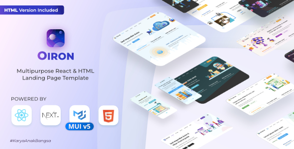 Oiron – React HTML Landing Page Collection