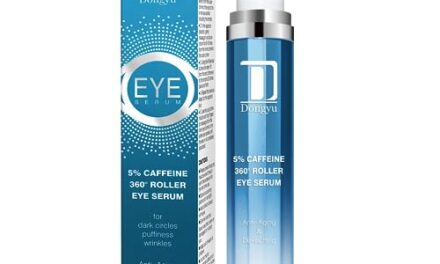 Dongyu 5% Caffeine Eye Serum and Under Eye Roller Cream for Dark Circles and Puffiness, Caffeine Eye Cream with 360° Massage Ball Reduce Wrinkles and Fine Lines, Bags under eyes