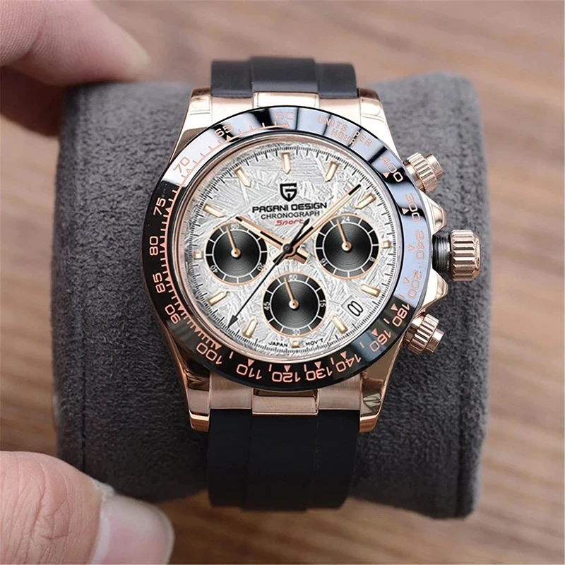 40mm New PAGANI DESIGN Men’s Quartz Watches Sapphire Luxury Chronograph Stainless Steel Waterproof Men’s Watch Relogio Masculino