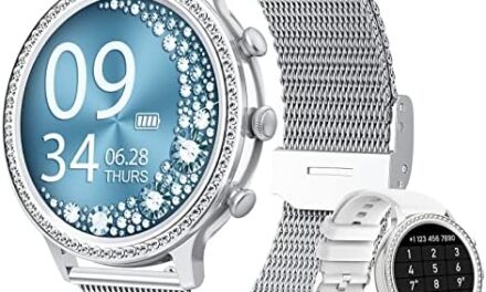 Smart Watches for Women with Diamonds (Answer/Make Call), 1.32” Bluetooth Smartwatch for Android iOS Phones Compatible, Fitness Tracker with Heart Rate, Blood Oxygen, Sleep Monitor, Best Gifts Silver