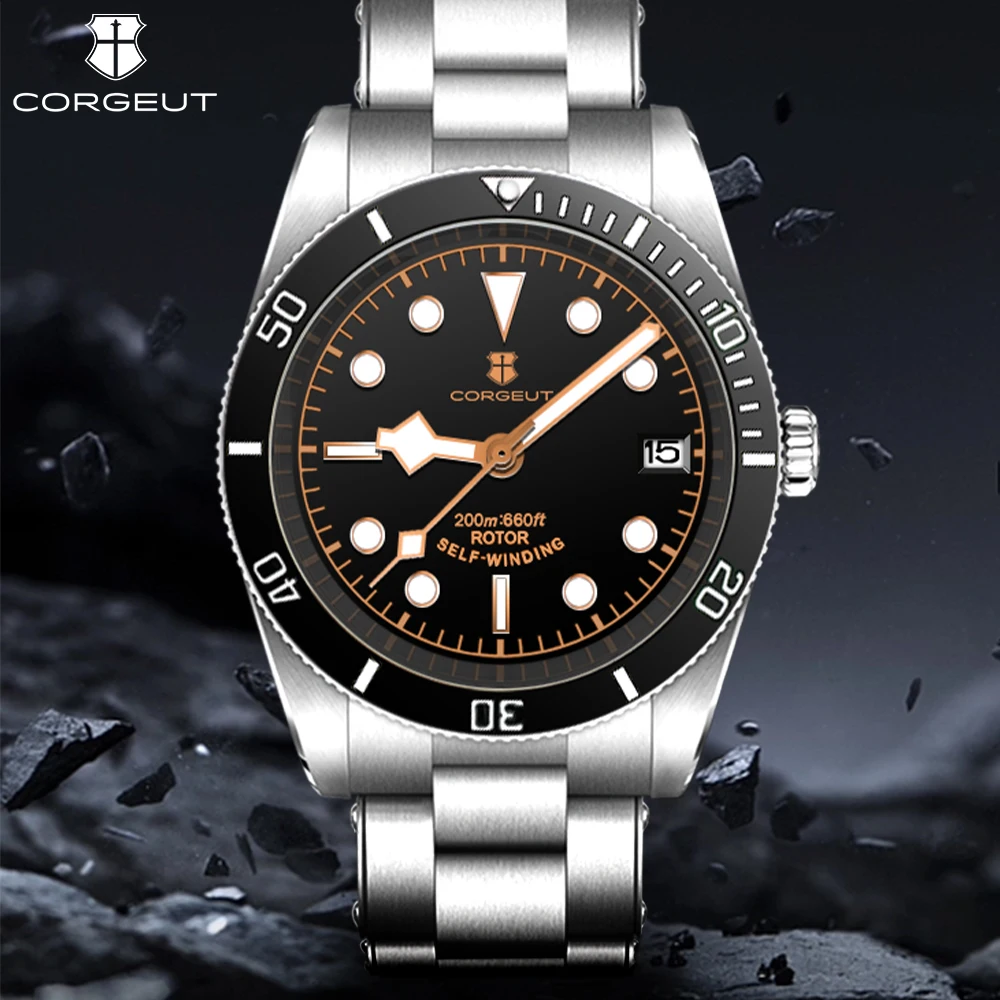 CORGEUT 2023 New NH35 Biwan Business Luxury Men Watches Sapphire Glass Automatic Mechanical Waterproof Diving Date Watch for Man