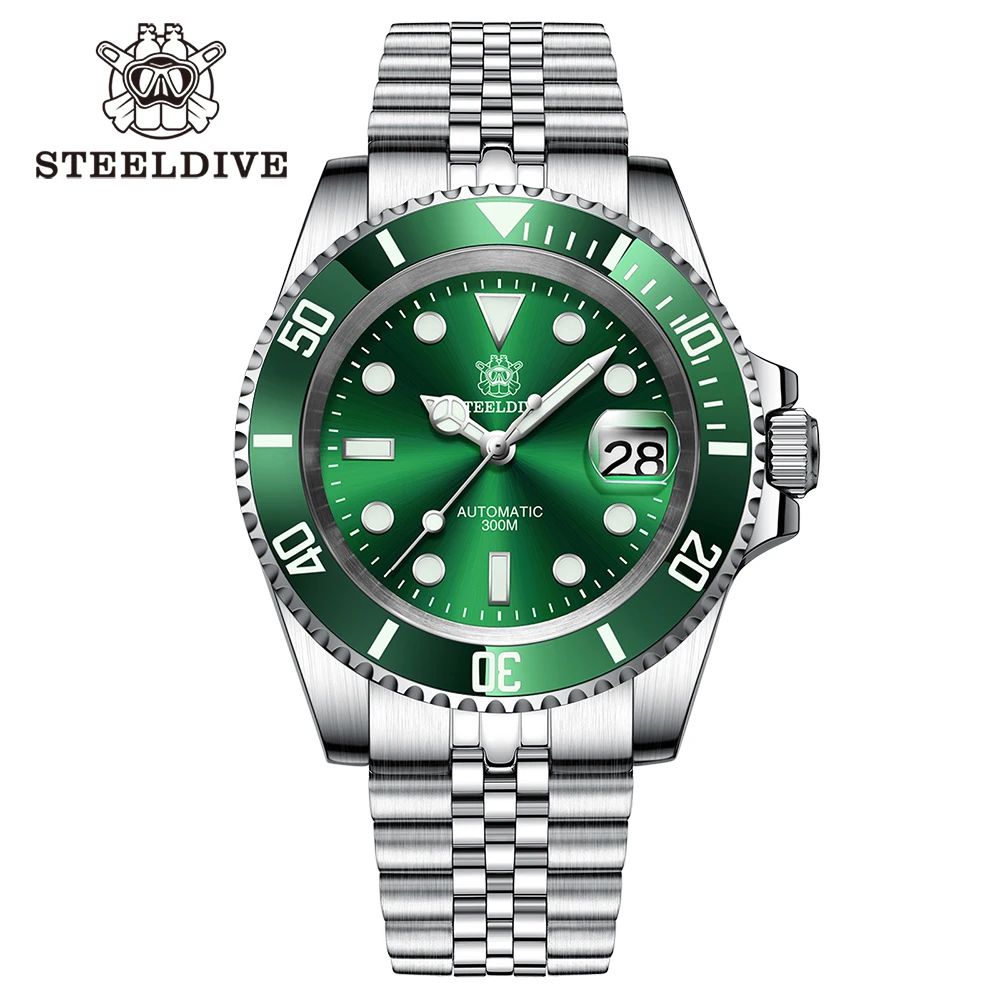 STEELDIVE SD1953 Stainless Steel Two-Tone Dial NH35 Watch Steeldive Top Brand Sapphire Glass Men Dive Watches reloj hombre