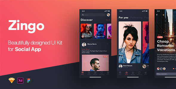 ZINGO – Social UI Kit for Mobile App