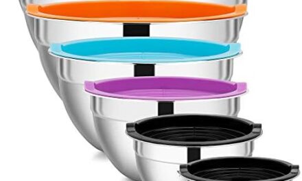 YIHONG 7 Piece Mixing Bowls with Lids for Kitchen, Stainless Steel Mixing Bowls Set Ideal for Baking, Prepping, Cooking and Serving Food, Nesting Metal Mixing Bowls for Space Saving Storage