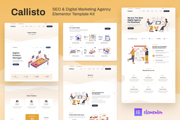 Callisto – SEO & Digital Marketing Agency Elementor Template Kit