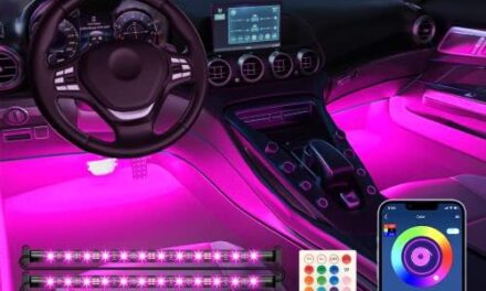 Interior Car Lights Keepsmile Car Accessories APP Control with Remote Music Sync Color Change RGB Under Dash Car Lighting with Charger 12V 2A LED Lights (RGB)