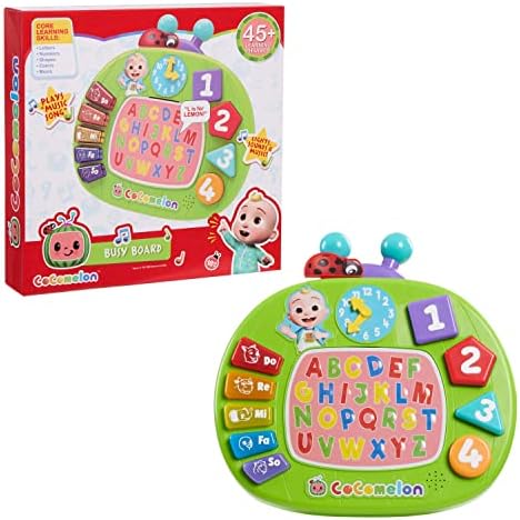 CoComelon Learning Melon Busy Board, Over 45 Phrases, Preschool Learning and Education, Kids Toys for Ages 18 Month, Amazon Exclusive Toy