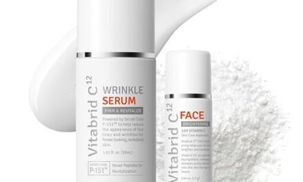 Vitabrid C12 Wrinkle Serum Professional Helps Reduce Fine Lines & Wrinkles, Delivers 12-hour Active Vitamin C & Proprietary Peptides, Shea Butter, Niacinamide