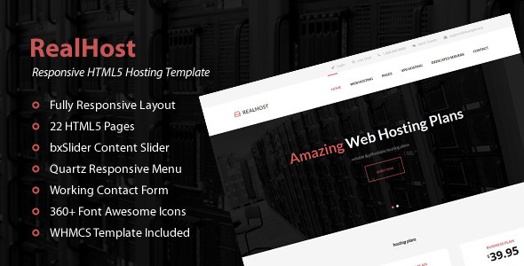 RealHost – Responsive HTML5 Hosting Template