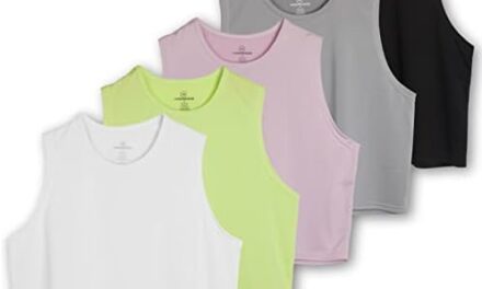 Real Essentials 5 Pack: Women’s Dry Fit Crop Summer Tank Top – Gym Yoga Workout Sports Tee (Available in Plus Size)