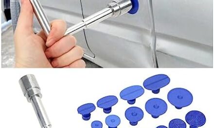 AICEL 18 Pcs Car Dent Puller Kit, Auto Paintless Dent Repair Tool, Car Body Dent Remover with Pro Slide Hammer Tools for Car, Glass, Screen, Tiles & Objects Moving, Universal Vehicle Accessories