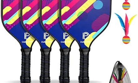 DULCE DOM Pickleball Paddles, USAPA Approved Fiberglass Pickleball Set of 2/4 with Pickleball Paddles, 4 Pickleball Balls and Pickleball Bag, Pickleball Rackets Gifts for Beginners & Pros