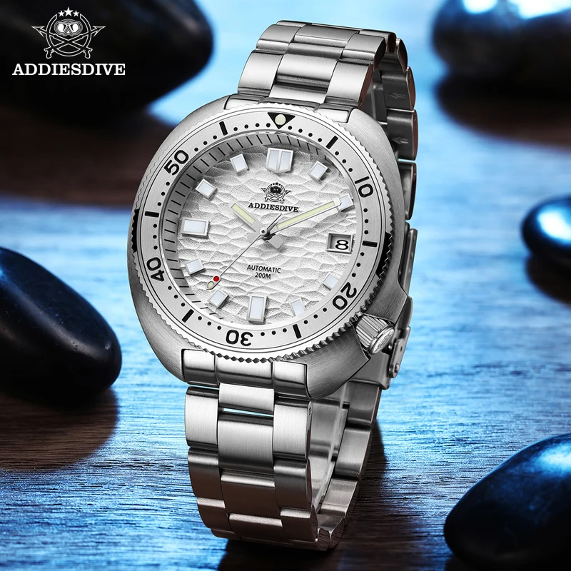 ADDIESDIVE Automatic Mechanical Watch Man Silver Premium Business Casual Waterproof Watch NH35A 316L Stainless Steel Men’s Watch