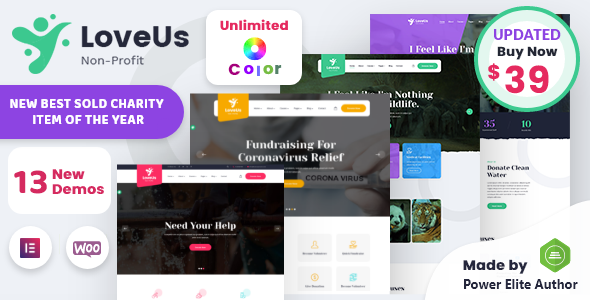 Loveus – NonProfit Charity WordPress Theme