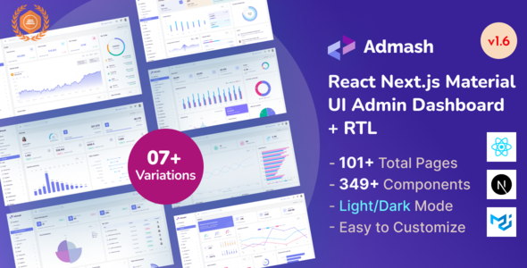 Admash – Material Design React Next Admin Dashboard Template