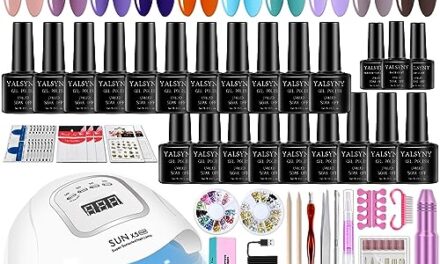 YALSYNY Nail Gel Polish kit,nail lamp,nail tools,Soak OFF Gel Nail Kit Base&Top Coat Gel Polish for DIY Manicure Lovers