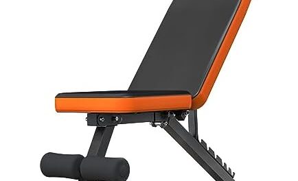 Lusper Weight Bench for Home Gym, Adjustable and Foldable Weight Bench, Multi-Purpose Workout Bench for Bench Press Sit up Incline Flat Decline