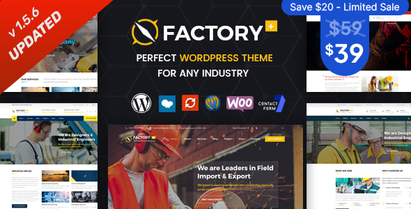 Factory Plus – Industry and Construction WordPress Theme