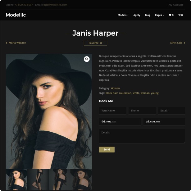 Modellic. Model Agency WordPress Theme