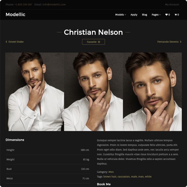 Modellic. Model Agency WordPress Theme