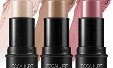 FOCALLURE 3 Pcs Cream Contour Sticks,Shades with Highlighter & Bronzer & Blush,Non-greasy and Waterproof Contouring Pen,Easy to Sculpt the Face and Create a Lightweight Finishing Makeup,LIGHT-MEDIUM