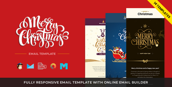 Christmas and New Year Responsive Email Template with Builder