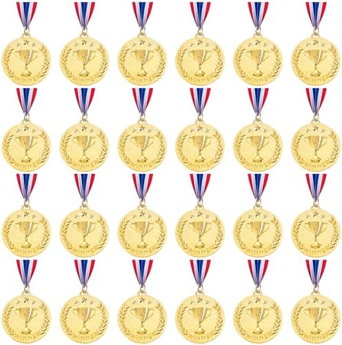 Caydo 24 Pieces Gold Award Medals Metal Winner Medals for Award for Adults for Competitions, Sports Events, Party, 2 Inch