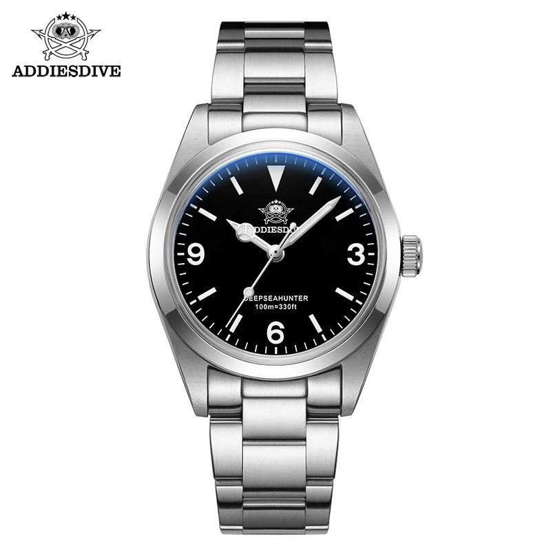 ADDIESDIVE Top Brand Men’s Luxury Stainless Steel Wristwatch Sapphire Glass Luminous 100m Waterproof Reloj Hombre Quartz Watches
