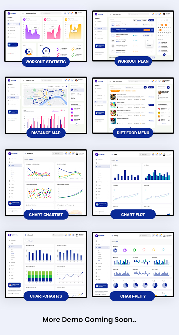 Gymove - Fitness Admin Dashboard Bootstrap HTML Template With Dark view