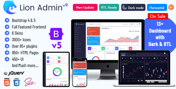 Lion – Responsive Bootstrap 5 Admin Dashboard Template and WebApp