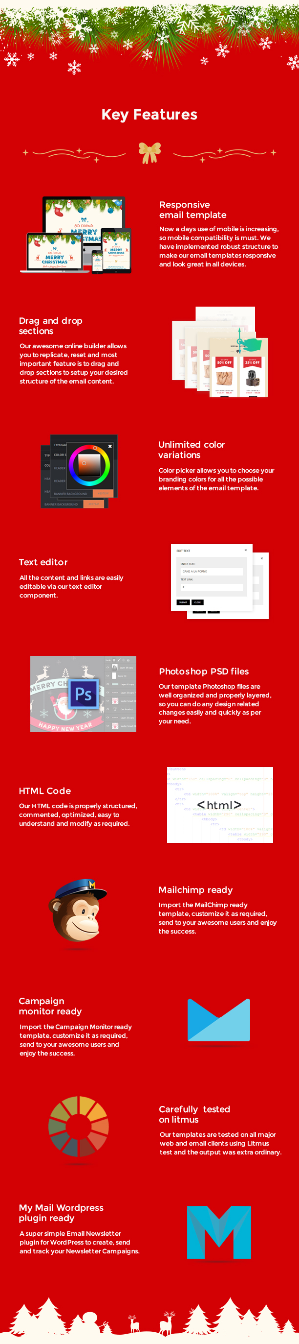 Christmas and New Year Responsive Email Template with Builder - 4