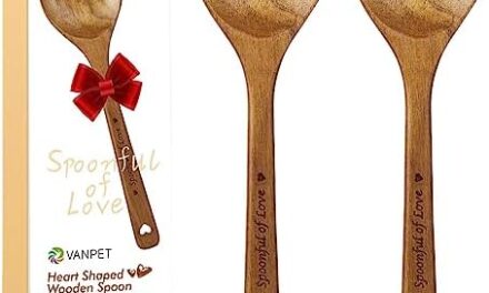 2 PCS Wooden Heart Spoons – Heart Shaped Wooden Spoon Kitchenware for Cooking with Love, Unique Mother’s Day Gifts for Cooks Hostesses Mom Grandma Wife Weddings House Warming (2 PCS)