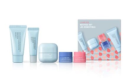 LANEIGE Icons To Go & Besties Set: Water Bank Cream, Cream Skin, Water Sleeping Mask, Lip Sleeping Mask, Hyaluronic Acid, Squalane, Coconut Oil, Vitamin C, Travel Friendly