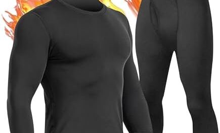 UNIQUEBELLA Men’s Thermal Underwear Sets Top & Long Johns Fleece Sweat Quick Drying Thermo Base Layer