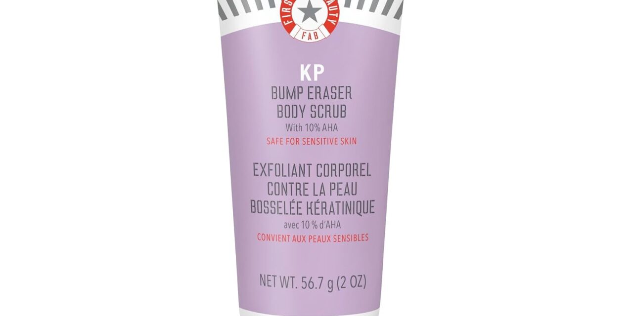 First Aid Beauty KP Bump Eraser Body Scrub Exfoliant for Keratosis Pilaris with 10% AHA 2 oz.