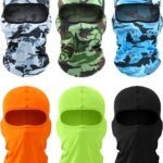 6 Pcs Ski Mask Cover Full Face Mask Summer Face Covering Ice Silk UV Protection Balaclava Women Men Outdoor Sports