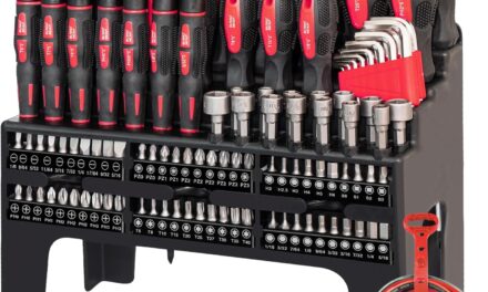 SUNHZMCKP 124-Piece Magnetic Screwdriver set, Includes Slotted, Phillips, Pozidriv, Hex, Torx and Precision Screwdriver, ratcheting screwdriver and nut drivers With Storage rack