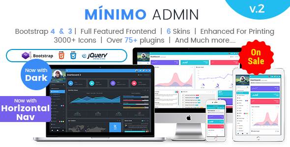 Minimo Pro – Responsive Bootstrap 4 & 3 Admin Dashboard Template