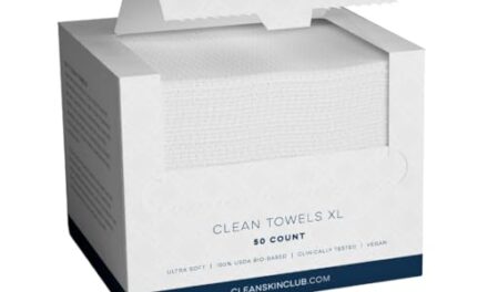 Clean Skin Club Clean Towels XL, 100% USDA Biobased Face Towel, Disposable Face Towelette, Makeup Remover Dry Wipes, Ultra Soft, 50 Ct, 1 Pack