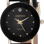 Armitron Women’s 75/2447 Diamond-Accented Leather Strap Watch